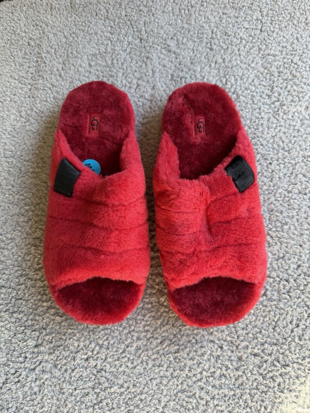 UGG Plush Womens Lamb Slipper Slide Sandals #88276- Ribbon Red - 10W US